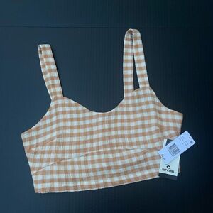 NWT Rip Curl Light Brown and White Checkered Top 🧸